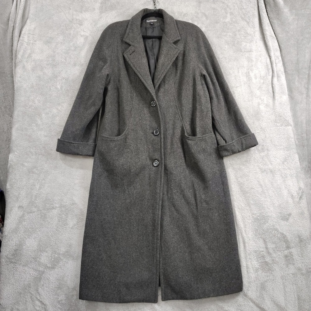 Vintage Donnybrook Sz 12 Wool Blend Single Breasted OverCoat Gray‎ Full Length